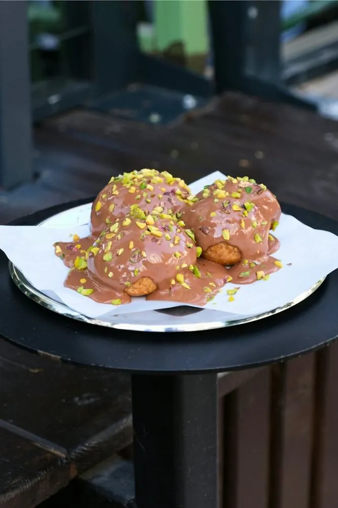 Pistachio mini donuts